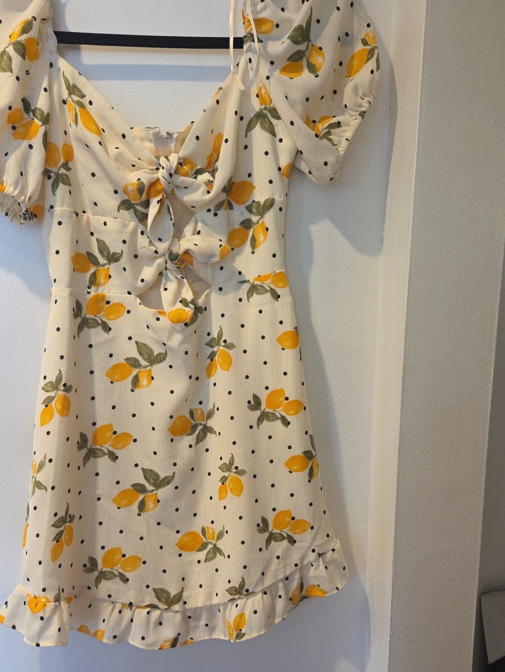 City Studio Cream Mini Dress with Yellow Lemon Print